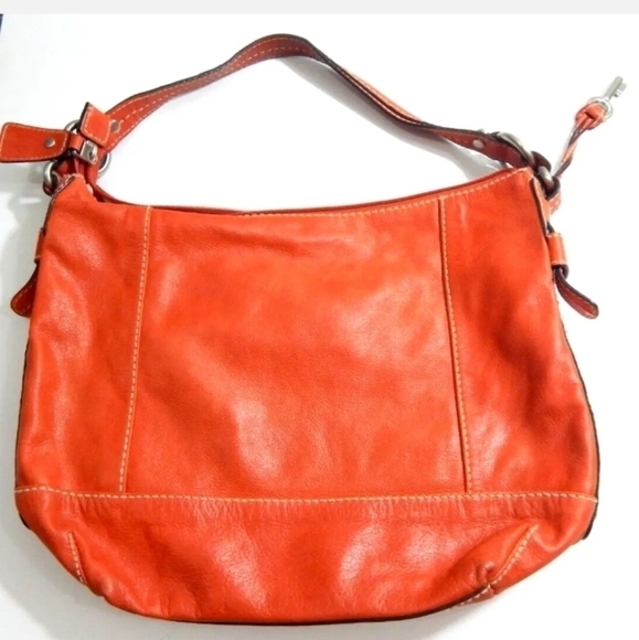 Fossil Orange Hobo Purse - Picture 2 of 5